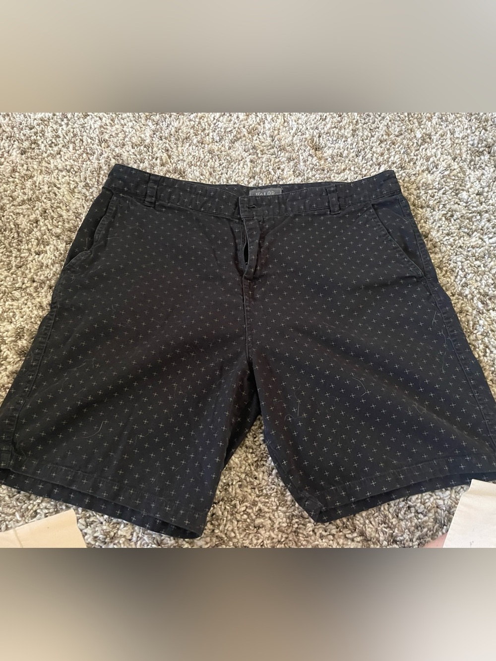 Valor Men's Black Shorts with Subtle Cross Pattern